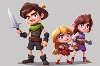 draw 2d game characters, animation and game assets