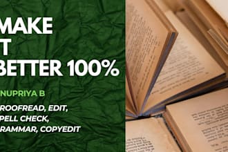 proofread english books, emails, documents professionally
