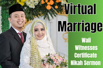 be your online nikah imam to conduct your ceremony, wali, witness, certificate