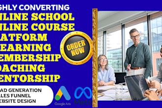 generate online course platform e learning membership leads and build website
