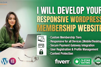 develop a responsive wordpress membership website
