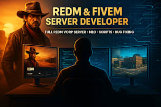 create full redm server with vorp, fix fivem scripts, mlo, maps and peds