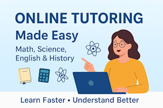 tutor you in math, science, english, or history online