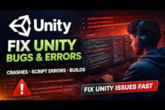 fix bugs, errors, and gradle build issues in your unity game