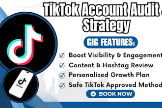 audit your tiktok account  provide a strategy to improve visibility engagement