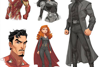 do a superhero comic illustration