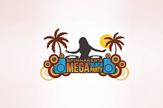 design best quality mega beach party logo