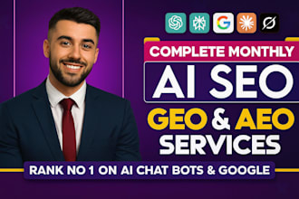 do monthly website local SEO, ai search, aeo ,GEO, off page and link building