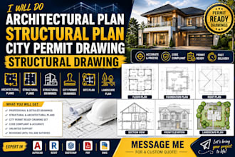do architectural plan structural plan city permit drawing structural drawing