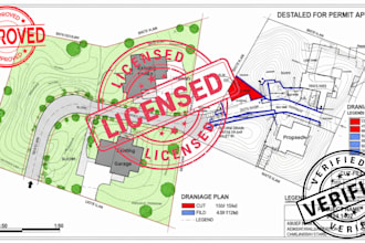 develop site plan, grading plan, drainage and cut fill for permit approval