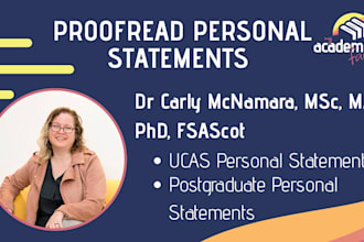 proofread and advise on your personal statement