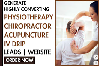 generate physiotherapy leads, chiropractor, acupuncture website