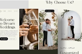 design a beautiful wedding or event website with rsvp and event details