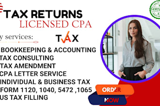 be tax consultant and file US tax return, amended tax, form 1120, 5472, to irs