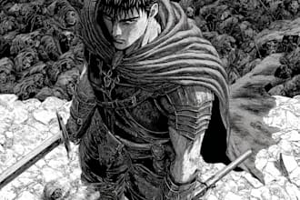 manga page custom dark berserk style art in high quality