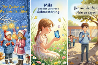 aquarell kinderbuchillustration und buchillustration für bilderbuch