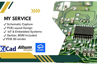 design a professional pcb layout and schematic in kicad, altium, or easyeda