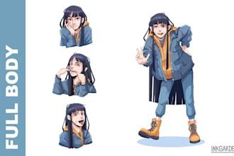create a high quality full body character design