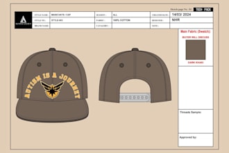 design professional hat and cap tech packs with detailed mockups