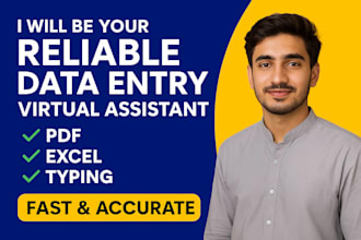 be your reliable data entry virtual assistant