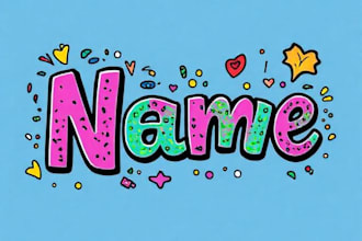 draw doodle art name or merch design