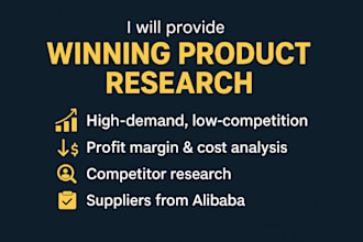 provide winning product research with high demand low competition