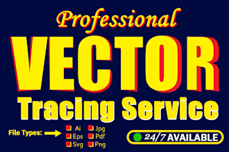 do professional vector tracing service 24 hours delivery