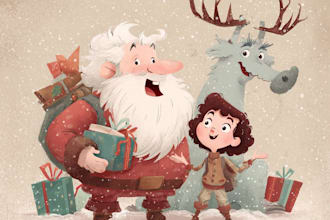 draw christmas cartoon caricature