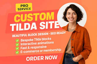 design custom tilda website readymag website webflow framer jimdo looka website