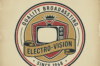 design a retro vintage TV logo for your brand or channel
