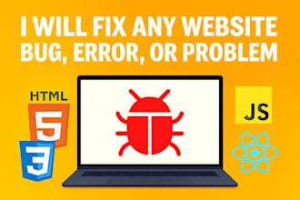 fix any website bug, error, or problem
