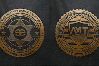 design vintage military badge, emblem, stamp and seal logo