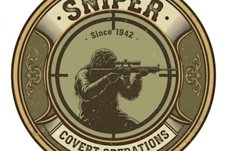 design a bold vintage sniper logo for your team or brand