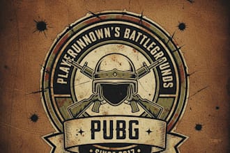 design a retro vintage pubg logo for your team or brand