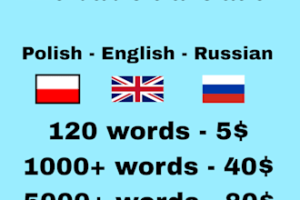 translate russian, english, polish texts