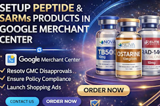 setup peptide and sarms products in google merchant center