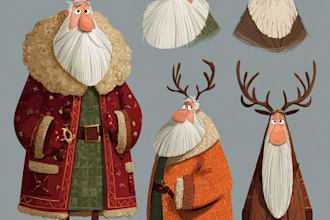 create custom christmas cartoon caricature character