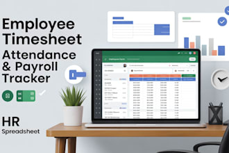 create employee timesheet attendance tracker schedule tracker and payroll sheet