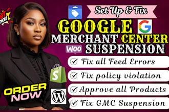 fix google merchant center suspension and misrepresentation