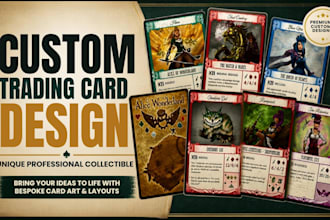illustrate your custom tarot cards, trading cards, zodiac cards, mtg cards