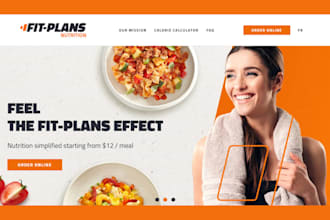 design meal prep shopify store food delivery sea food food subscription website