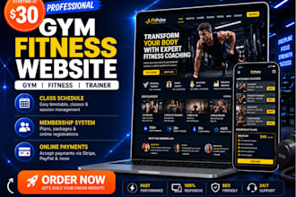 a yoga website or gym website in wordpress with class booking