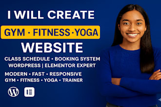build a gym, fitness or yoga studio website with class schedule system