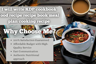 write KDP cookbook food recipe recipe book meal plan cooking recipe
