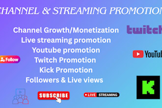 promote live streaming and channel to active audiences