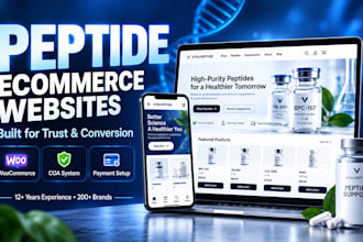 design, redesign and develop a peptide or supplement website in wordpress