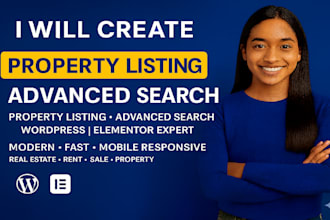 create a real estate listing website with property search and filters