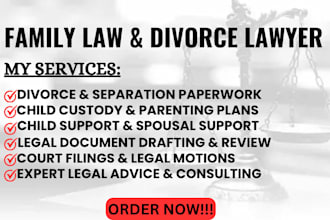 be your lawyer in california divorce, child custody paperwork, and legal advice