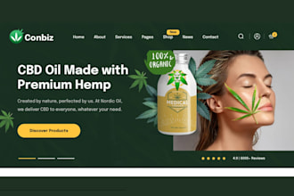 design trendy cannabis, cbd, weed, hemp ecommerce website with delivery system
