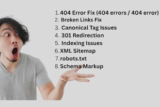 fix broken link, 404 errors and canonical tag in your website
